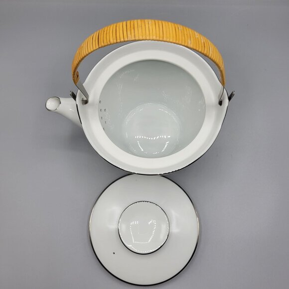 Vtg Noritake Pilgrim White Porcelain Teapot Sugar & Creamer Set Made In Japan - Picture 11 of 16